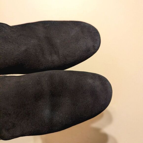 Mercedes Castillo Tillie Suede Loafers Stacked Heel in Black - Picture 4 of 11